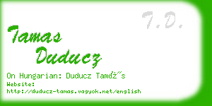 tamas duducz business card